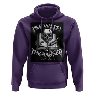 I'm With The Banned Skull Hoodie Banned Books Reading Lover Nerd TS02 Purple Print Your Wear