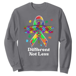 Dragonfly Autism Awareness Sweatshirt Different Not Less Puzzle Piece TS02 Charcoal Printyourwear