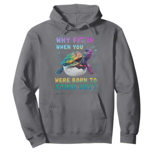 Turtle Autism Acceptance Hoodie Why Fit In When You Were Born To Stand Out TS02 Charcoal Printyourwear