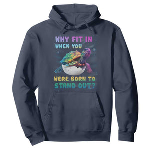 Turtle Autism Acceptance Hoodie Why Fit In When You Were Born To Stand Out TS02 Navy Printyourwear