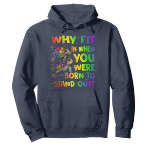 Turtle Autism Acceptance Hoodie Why Fit In When You Were Born To Stand Out TS02 Navy Printyourwear