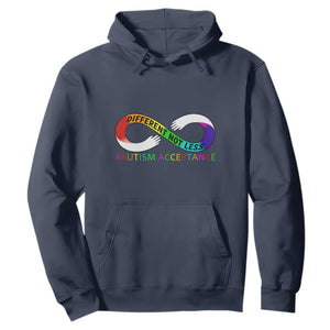 Autism Acceptance Hoodie Different Not Less Spectrum Rainbow Infinity TS02 Navy Printyourwear