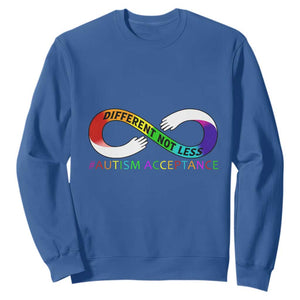 Autism Acceptance Sweatshirt Different Not Less Spectrum Rainbow Infinity TS02 Royal Blue Printyourwear