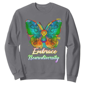 Autism Acceptance Sweatshirt Embrace Neurodiversity Rainbow Spectrum TS02 Charcoal Printyourwear
