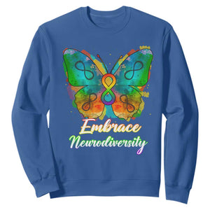 Autism Acceptance Sweatshirt Embrace Neurodiversity Rainbow Spectrum TS02 Royal Blue Printyourwear