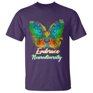 Autism Acceptance T Shirt Embrace Neurodiversity Rainbow Spectrum TS02 Purple Printyourwear