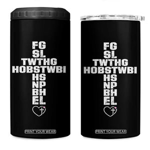 For God So Loved The World John 3 16 Acronym Christian Cross 4 in 1 Can Cooler Tumbler Faith Statement Inspirational Religious Gift TS02 One Size: 16 oz Black Print Your Wear
