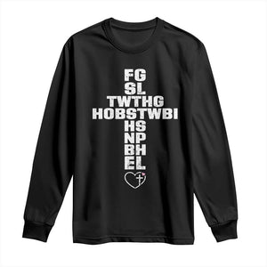 For God So Loved The World John 3 16 Acronym Christian Cross Long Sleeve Shirt Faith Statement Inspirational Religious Gift TS02 Black Print Your Wear