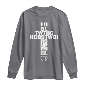 For God So Loved The World John 3 16 Acronym Christian Cross Long Sleeve Shirt Faith Statement Inspirational Religious Gift TS02 Charcoal Print Your Wear