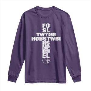 For God So Loved The World John 3 16 Acronym Christian Cross Long Sleeve Shirt Faith Statement Inspirational Religious Gift TS02 Purple Print Your Wear