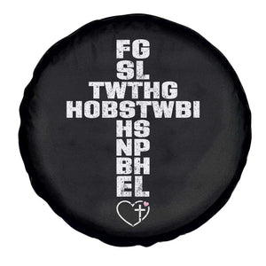 For God So Loved The World John 3 16 Acronym Christian Cross Spare Tire Cover Faith Statement Inspirational Religious Gift TS02 Print Your Wear