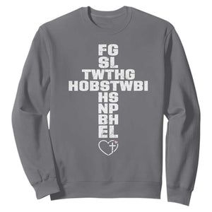 For God So Loved The World John 3 16 Acronym Christian Cross Sweatshirt Faith Statement Inspirational Religious Gift TS02 Charcoal Print Your Wear