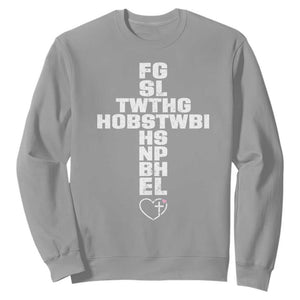 For God So Loved The World John 3 16 Acronym Christian Cross Sweatshirt Faith Statement Inspirational Religious Gift TS02 Sport Gray Print Your Wear