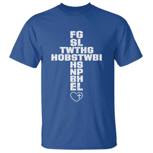 For God So Loved The World John 3 16 Acronym Christian Cross T Shirt Faith Statement Inspirational Religious Gift TS02 Royal Blue Print Your Wear