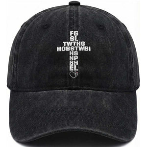 For God So Loved The World John 3 16 Acronym Christian Cross Washed Cotton Baseball Cap Faith Statement Inspirational Religious Gift TS02 Print Your Wear