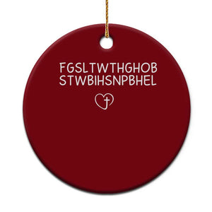 For God So Loved The World John 3 16 Christian Acronym Ceramic Ornament Subtle Faith Inspirational Believer Gift TS02 1pc Red Print Your Wear