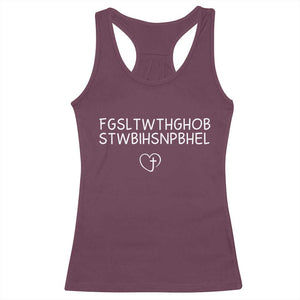 For God So Loved The World John 3 16 Christian Acronym Racerback Tank Top Subtle Faith Inspirational Believer Gift TS02 Maroon Print Your Wear