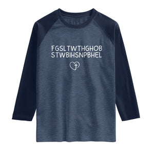 For God So Loved The World John 3 16 Christian Acronym Raglan Shirt Subtle Faith Inspirational Believer Gift TS02 Heather Denim Navy Print Your Wear