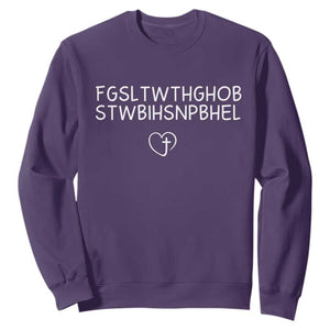 For God So Loved The World John 3 16 Christian Acronym Sweatshirt Subtle Faith Inspirational Believer Gift TS02 Purple Print Your Wear