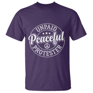 Unpaid Peaceful Protester Vintage Badge T Shirt Retro Script Typography Activist TS02 Purple Print Your Wear