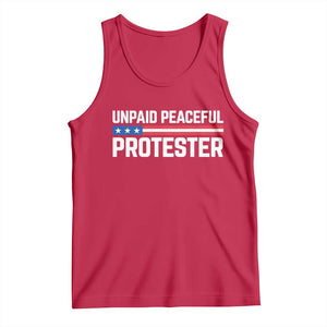 Unpaid Peaceful Protester Patriotic Stripe Tank Top American Flag Activist TS02 Red Print Your Wear