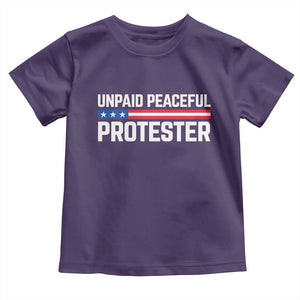 Unpaid Peaceful Protester Patriotic Stripe Toddler T Shirt American Flag Activist TS02 Purple Print Your Wear