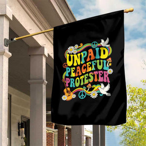 Unpaid Peaceful Protester Retro Hippie Rainbow Garden Flag Flower Power Peace Activist TS02 Print Your Wear