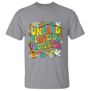 Unpaid Peaceful Protester Retro Hippie Rainbow T Shirt Flower Power Peace Activist TS02 Sport Gray Print Your Wear