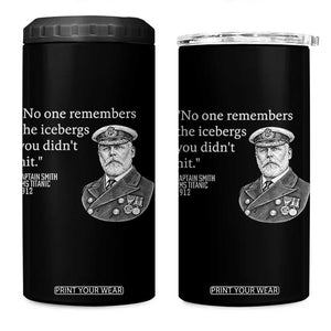 Funny Vintage Ship Captain Saying 4 in 1 Can Cooler Tumbler No One Remembers the Icebergs You Did Not Hit Dark Humor TS02 One Size: 16 oz Black Print Your Wear