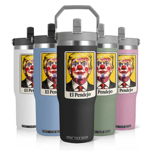 El Pendejo Clown Portrait Satire Flip Straw Tumbler Bold Political Humor Vintage Caricature TS02 Print Your Wear