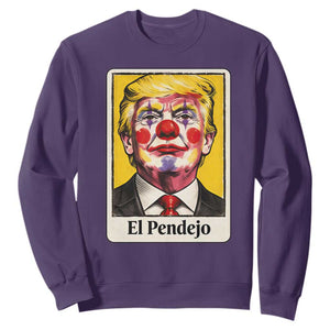 El Pendejo Clown Portrait Satire Sweatshirt Bold Political Humor Vintage Caricature TS02 Purple Print Your Wear