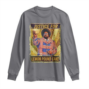 Justice for Lemon Pound Cake Vintage Retro Long Sleeve Shirt Funny Viral Hip Hop Meme Parody Internet Culture Fans TS02 Charcoal Print Your Wear
