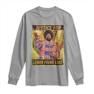 Justice for Lemon Pound Cake Vintage Retro Long Sleeve Shirt Funny Viral Hip Hop Meme Parody Internet Culture Fans TS02 Sport Gray Print Your Wear