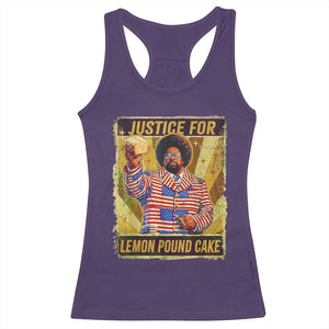 Justice for Lemon Pound Cake Vintage Retro Racerback Tank Top Funny Viral Hip Hop Meme Parody Internet Culture Fans TS02 Purple Print Your Wear