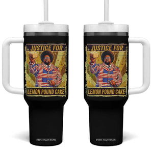 Justice for Lemon Pound Cake Vintage Retro Tumbler With Handle Funny Viral Hip Hop Meme Parody Internet Culture Fans TS02 One Size: 40 oz Black Print Your Wear