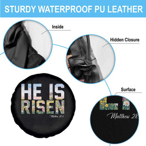 He Is Risen Matthew 28:6 Floral Christian Easter Spare Tire Cover Spring Flowers Cross Landscape Faith Inspirational Gift TS02 Print Your Wear