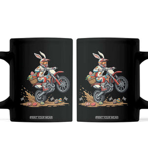 Easter Bunny Dirt Bike Rider Funny Motocross Rabbit Graphic Coffee Mug Cool Off Road Racing Egg Hunt TS02 Black Print Your Wear