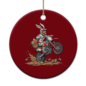 Easter Bunny Dirt Bike Rider Funny Motocross Rabbit Graphic Ceramic Ornament Cool Off Road Racing Egg Hunt TS02 1pc Red Print Your Wear