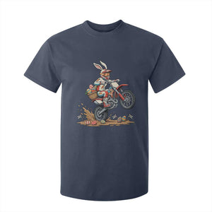 Easter Bunny Dirt Bike Rider Funny Motocross Rabbit Graphic T Shirt For Kid Cool Off Road Racing Egg Hunt TS02 Navy Print Your Wear