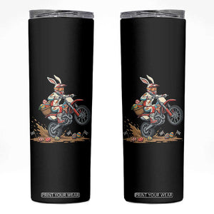Easter Bunny Dirt Bike Rider Funny Motocross Rabbit Graphic Skinny Tumbler Cool Off Road Racing Egg Hunt TS02 Black Print Your Wear