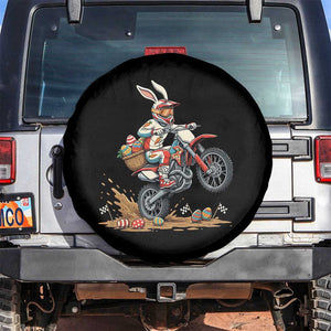 Easter Bunny Dirt Bike Rider Funny Motocross Rabbit Graphic Spare Tire Cover Cool Off Road Racing Egg Hunt TS02 No hole Black Print Your Wear