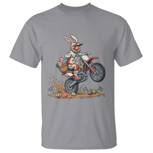 Easter Bunny Dirt Bike Rider Funny Motocross Rabbit Graphic T Shirt Cool Off Road Racing Egg Hunt TS02 Sport Gray Print Your Wear