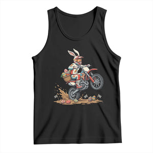 Easter Bunny Dirt Bike Rider Funny Motocross Rabbit Graphic Tank Top Cool Off Road Racing Egg Hunt TS02 Black Print Your Wear