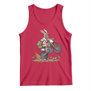 Easter Bunny Dirt Bike Rider Funny Motocross Rabbit Graphic Tank Top Cool Off Road Racing Egg Hunt TS02 Red Print Your Wear