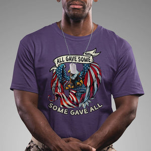 Patriotic American Eagle T Shirt All Gave Some Some Gave All US Flag 4th Of July Independence Day TS02 Purple Print Your Wear