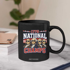 1776 National Champs Founding Fathers Graphic Coffee Mug Funny George Washington and Presidents Sunglasses Sports Style Patriotic TS02 Print Your Wear