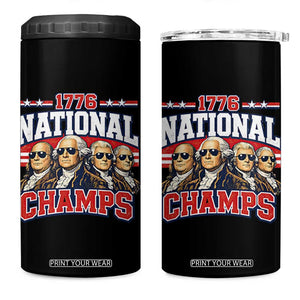 1776 National Champs Founding Fathers Graphic 4 in 1 Can Cooler Tumbler Funny George Washington and Presidents Sunglasses Sports Style Patriotic TS02 One Size: 16 oz Black Print Your Wear