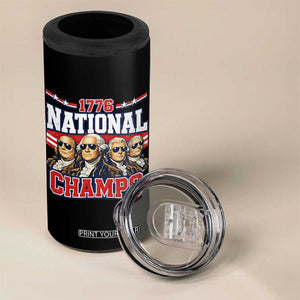 1776 National Champs Founding Fathers Graphic 4 in 1 Can Cooler Tumbler Funny George Washington and Presidents Sunglasses Sports Style Patriotic TS02 Print Your Wear
