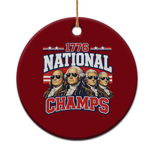 1776 National Champs Founding Fathers Graphic Ceramic Ornament Funny George Washington and Presidents Sunglasses Sports Style Patriotic TS02 1pc Red Print Your Wear