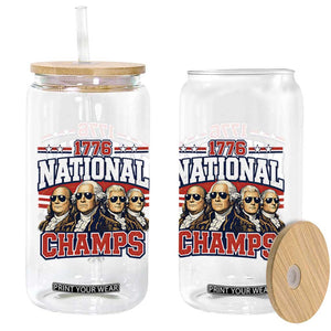 1776 National Champs Founding Fathers Graphic Glass Can Funny George Washington and Presidents Sunglasses Sports Style Patriotic TS02 Print Your Wear